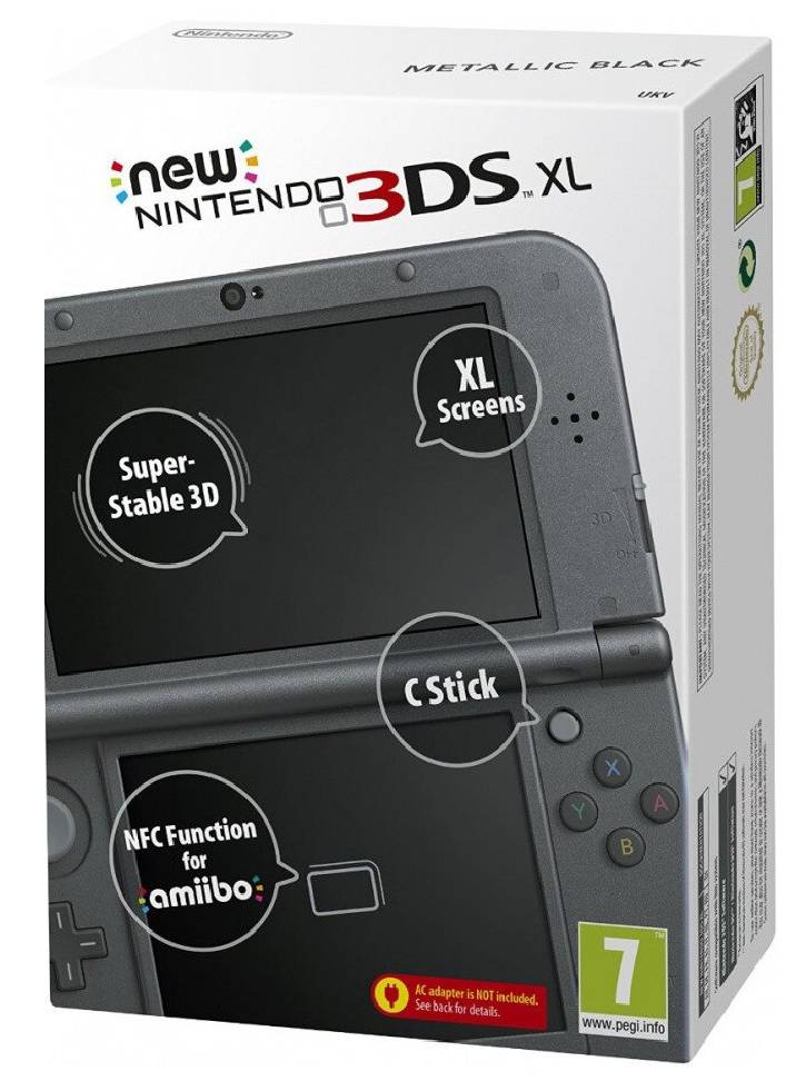 Consola 3DS XL: Metallic Black - 3DS