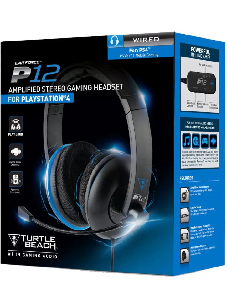 Turtle Beach Ear Force P12 Amplified Stereo Gaming Headset /PS4