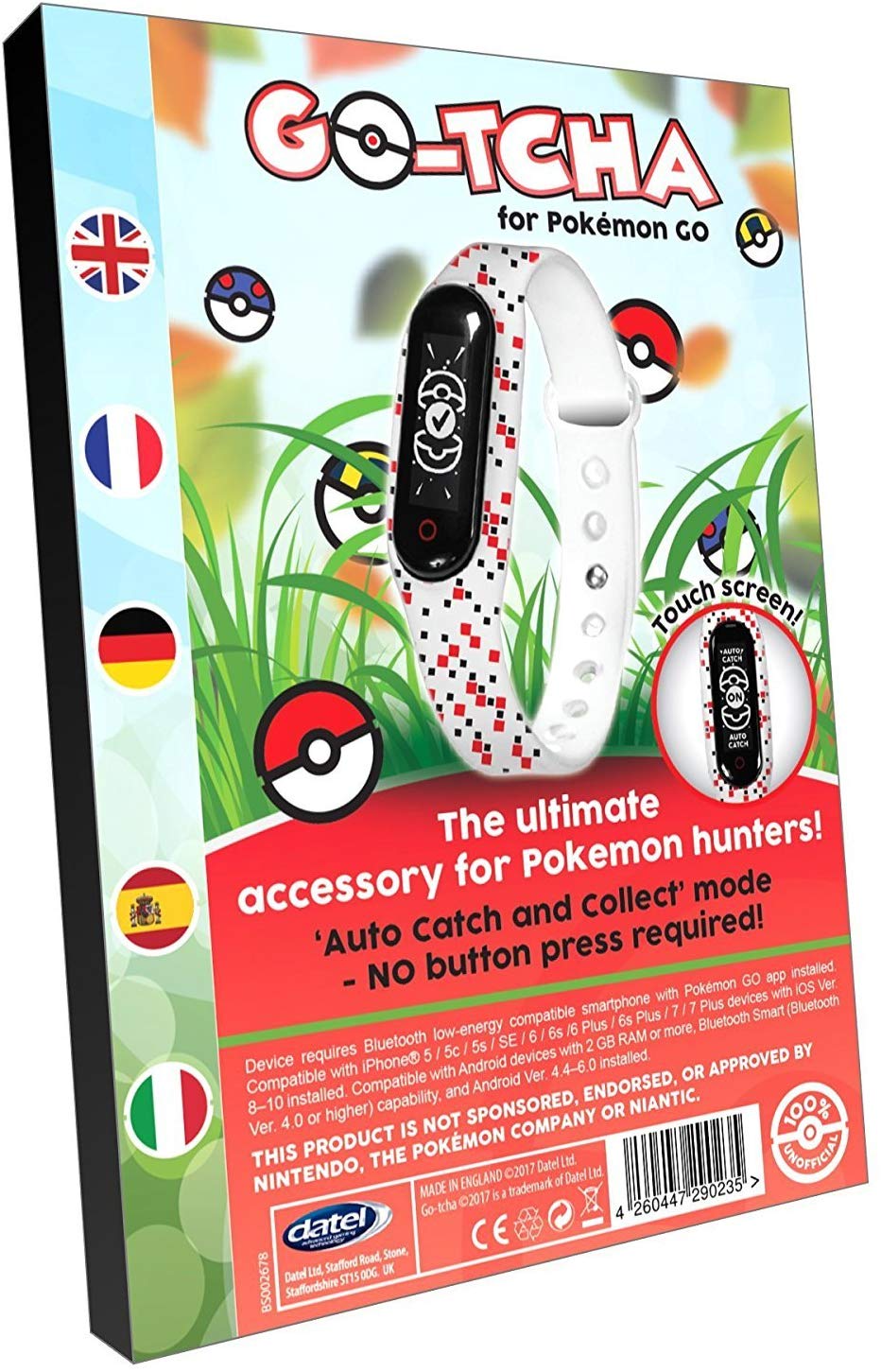 GO-TCHA Wristband for Pokemon Go (Touch Screen & Auto Catch Mode)
