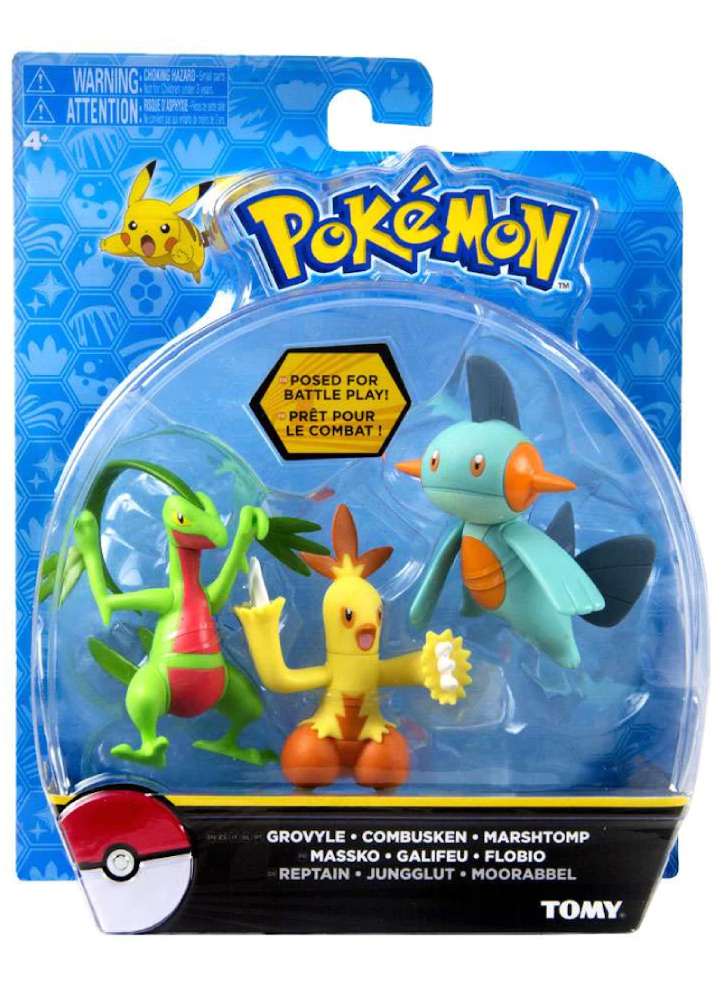 Set 3 Figurine Pokemon Combusken, Marshtomp & Grovyle