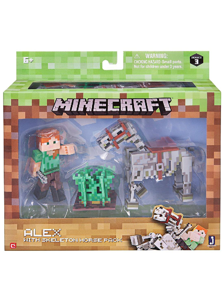 Figurine Minecraft Alex With Skeleton Horse (16601)