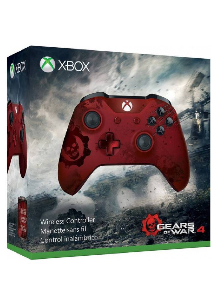 Microsoft Official Xbox One Wireless Controller - Gears of War 4 Crimson Omen - Red/Grey (Xbox One)