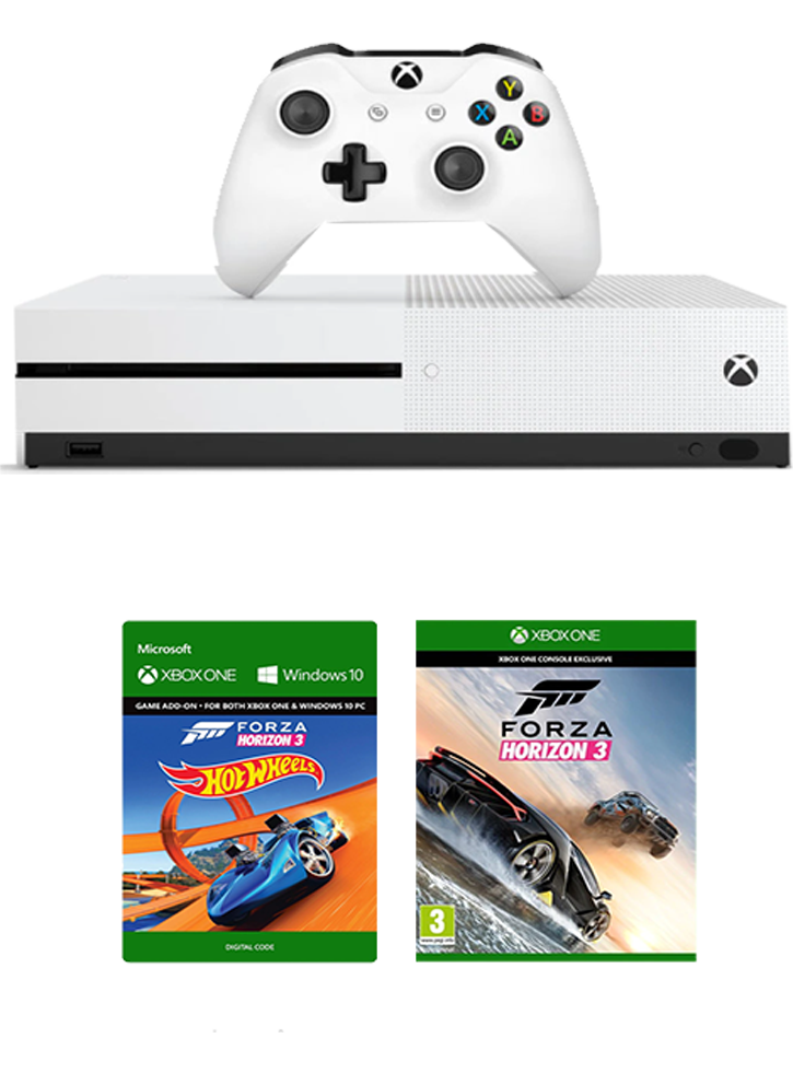 Microsoft Xbox One Slim 1TB with Forza Horizon 3 + Hot Wheels DLC - White (EU) (Xbox One)