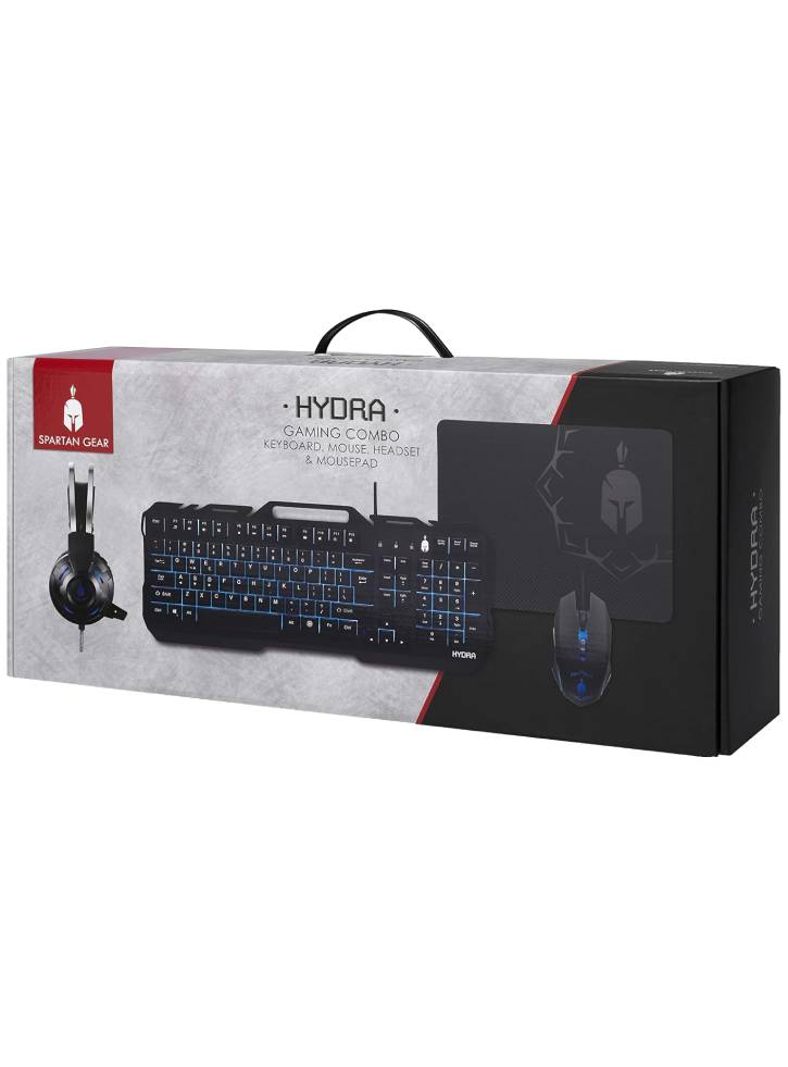 Spartan Gear Hydra Gaming Combo (Tastatura, Mouse, Casti, Mousepad) pentru PC(EU)