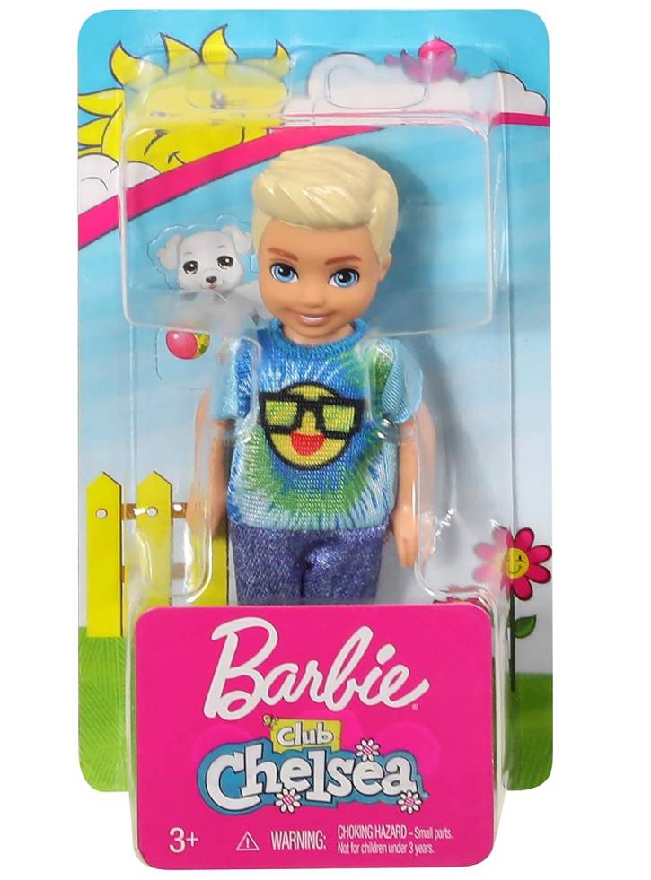 Papusa Mattel Barbie Club Chelsea Mini Boy Doll-Emoji Tie Die Boy Doll