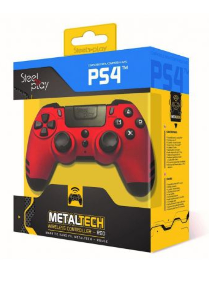 Controller Wireless SteelPlay MetalTech Rosu - PS4