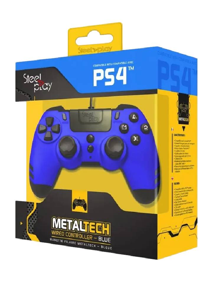 Controller Wired SteelPlay MetalTech Albastru - PS4