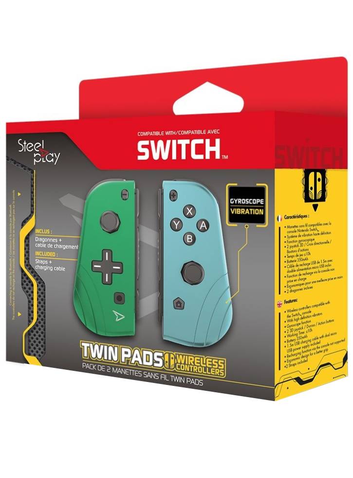 TWIN Controllere Wireless SteelPlay - Twin Pad - Verde & Albastru – NSW