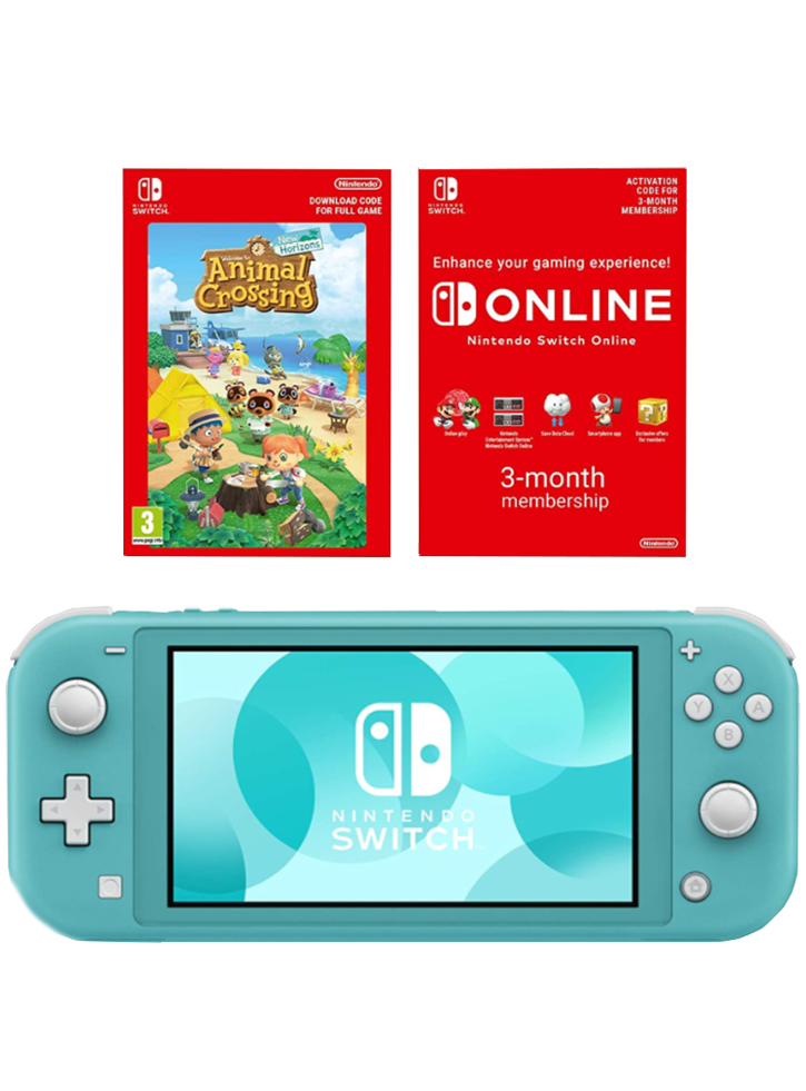 Consola Nintendo Switch Lite Turquoise + Jocul Animal Crossing & Abonament Nintendo Switch 3 luni
