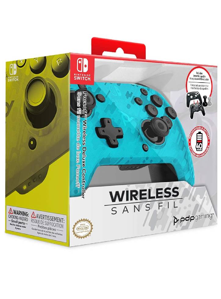 Faceoff WIRELESS Controller - PDP Camo Light Blue (NINTENDO SWITCH)