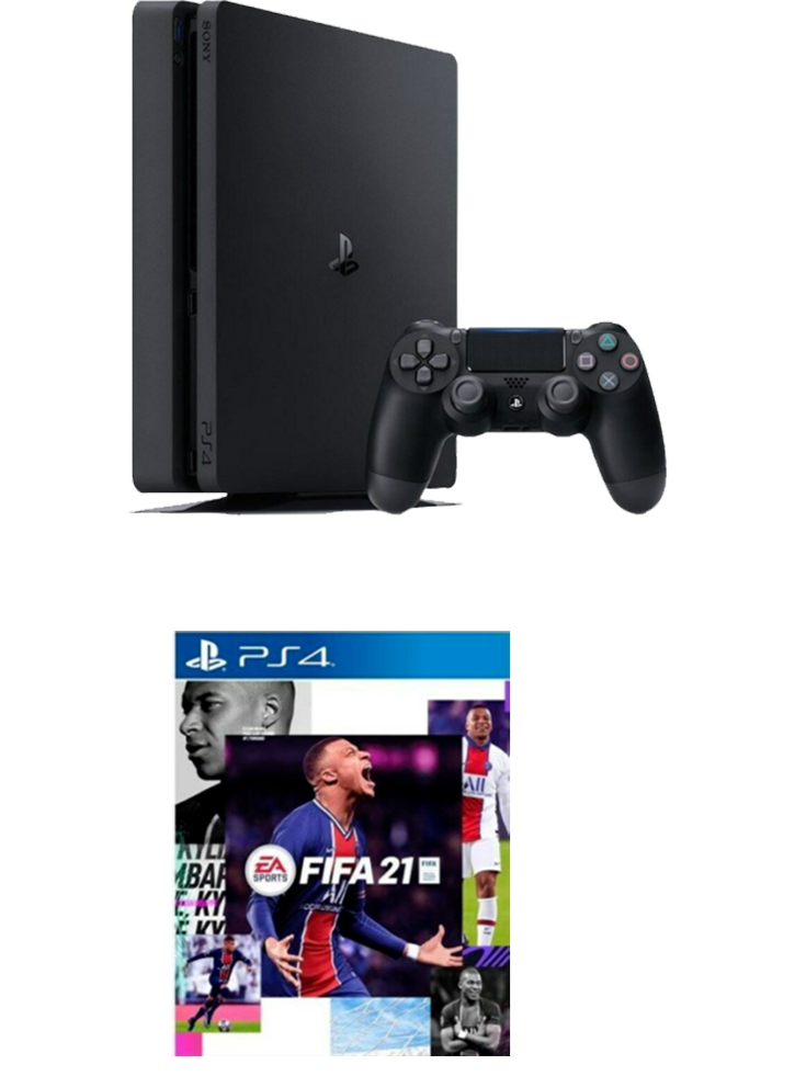 Consola PlayStation 4 Slim 500GB, Jet Black, F-Chassis + joc FIFA 21