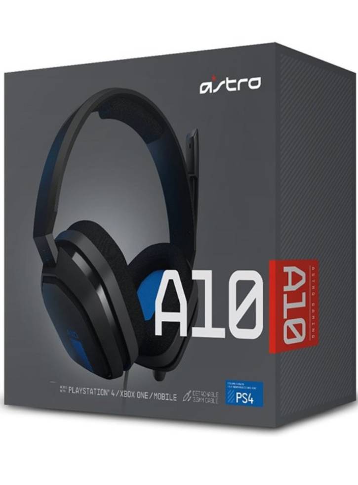 Astro A10 Gaming Headset: Grey/Blue - PS4/PC