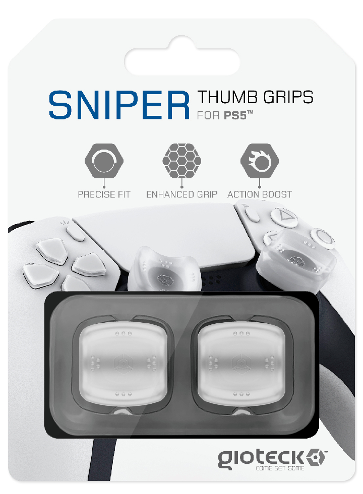 Gioteck Sniper Thumb Grips (Translucent White) - PS5