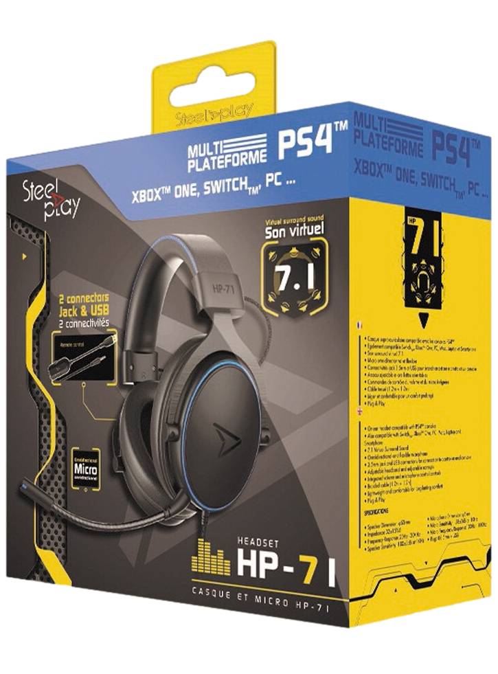 Casti SteelPlay cu fir: Sunet surround virtual 7.1 HP-71 - PS4