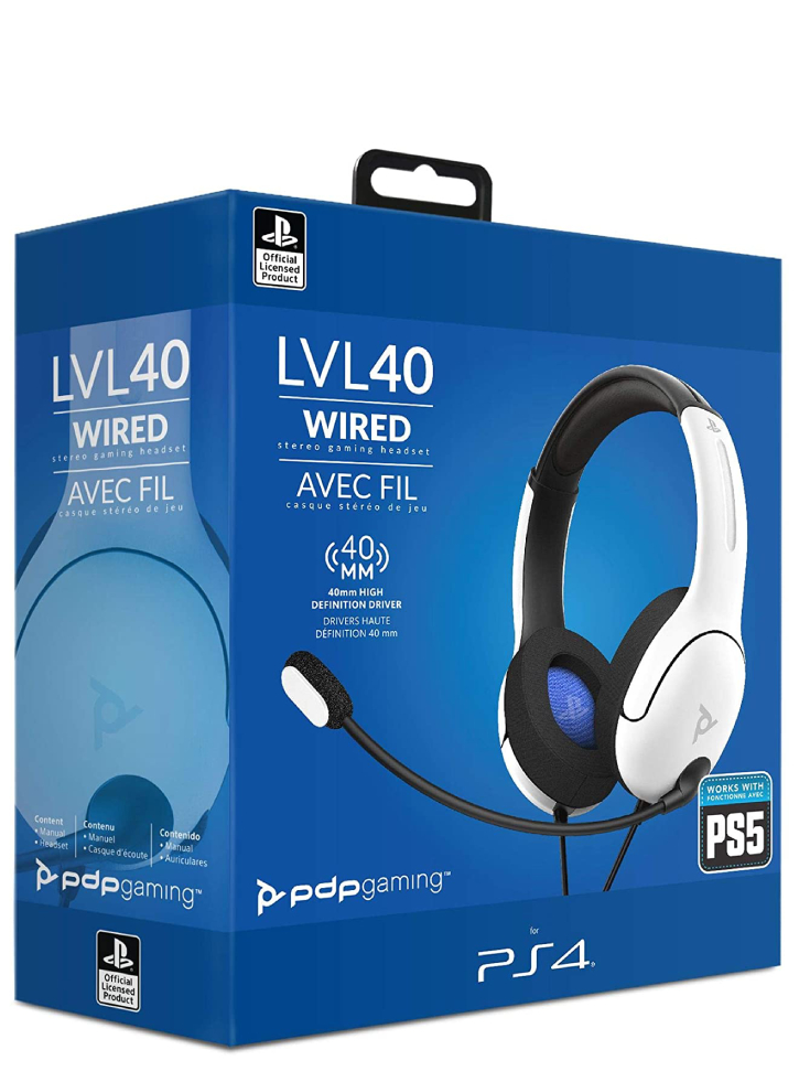 PDP LVL40 Stereo Headset White - PS4/PS5