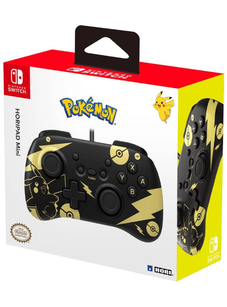 Controller Hori Horipad Mini Pokemon Pikachu Black & Gold NSW