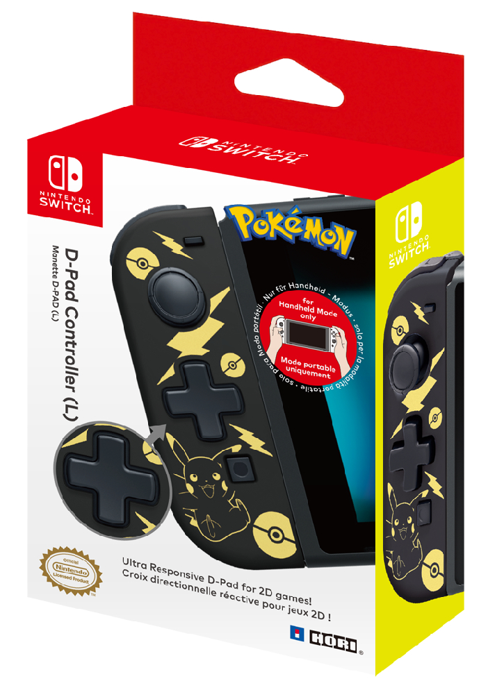 Controller Hori D-Pad (L) Pokemon Pikachu Black & Gold NSW