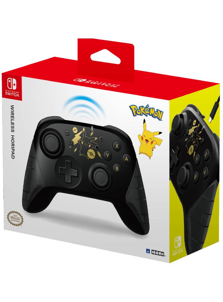 Controller Hori Wireless Horipad Pokemon Pikachu Black & Gold NSW