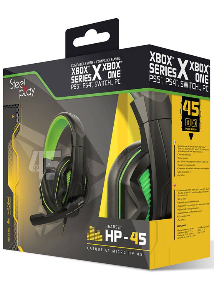 Casti SteelPlay stereo cu fir HP45 Negru/Verde - Xbox Series X