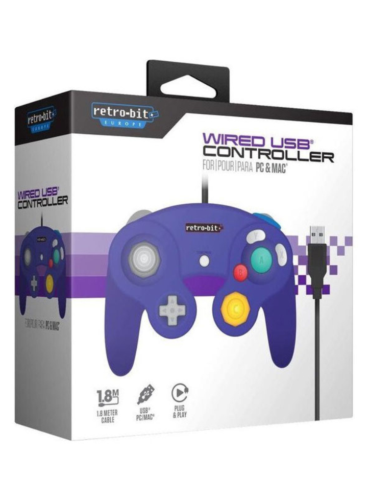 Wired Gamecube Controller Purple + USB - PC