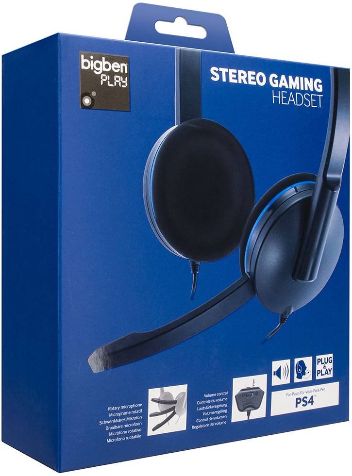 Casti BigBen de Gaming cu fir Negru PS4