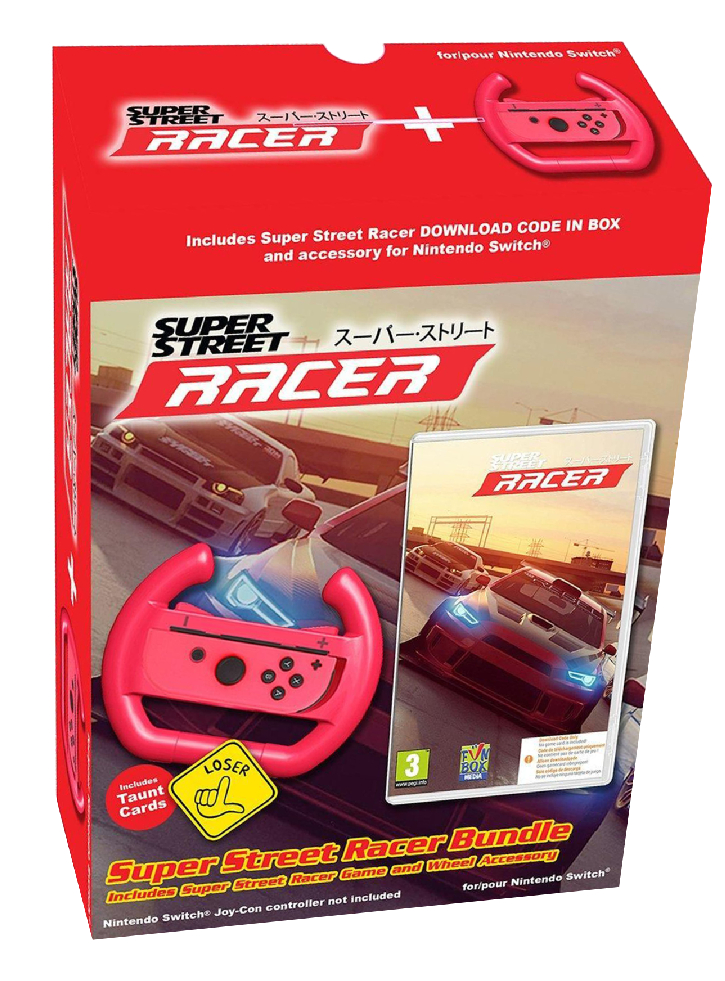 Super Street Racer Bundle (Code in a Box) + Accesoriu de roți Nintendo Switch