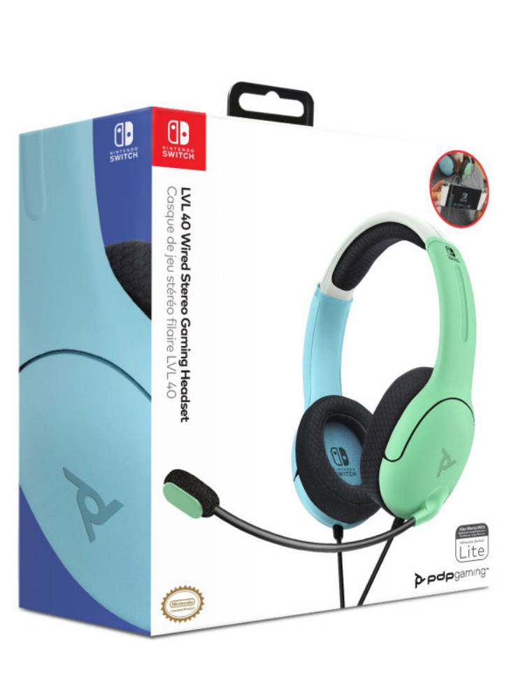 PDP LVL40 Casti cu fir albastru/verde NSW