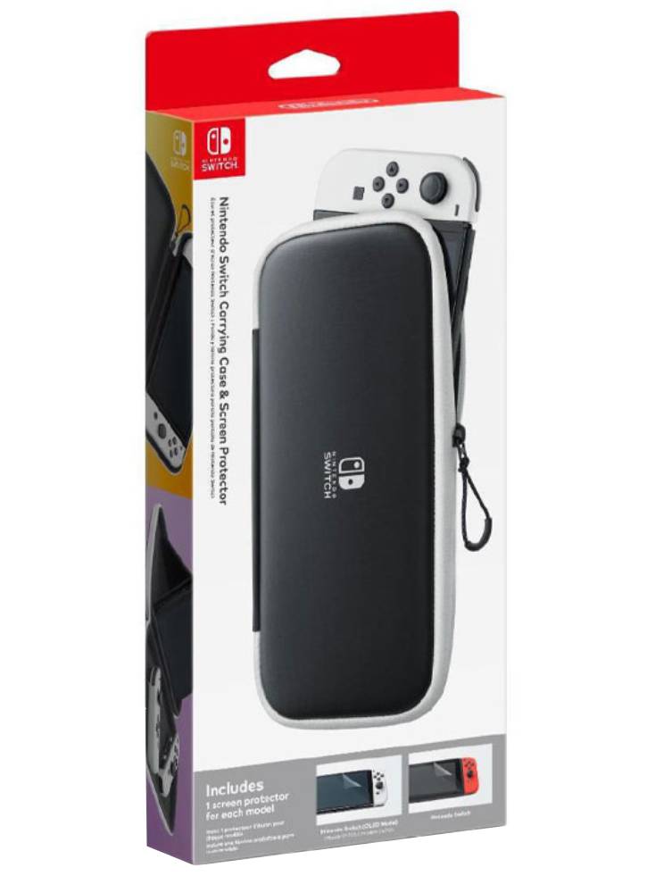 Husa & Protector de ecran Negru/Alb OLED - Nintendo Switch