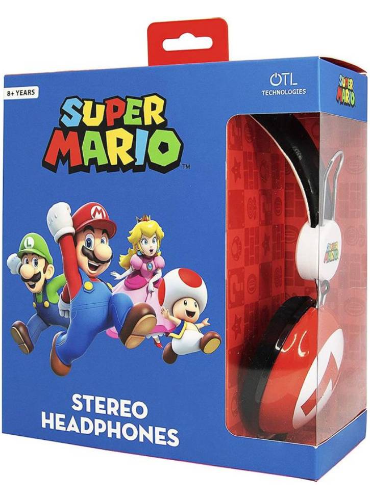 Casti OTL Super Mario Iconic Alb/Rosu