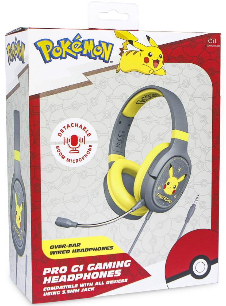 Casti cu fir OTL Pokemon Pro G1 Galben/Gri