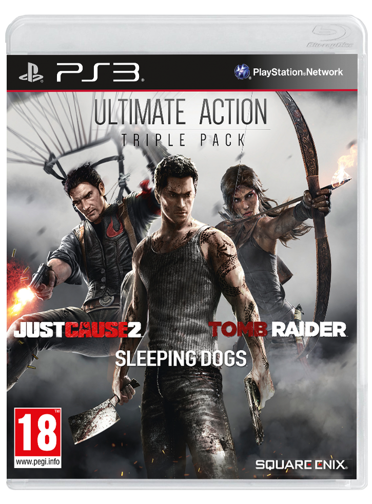 Ultimate Action Triple Pack Just Cause 2, Sleeping Dogs &Tomb Raider - PS3