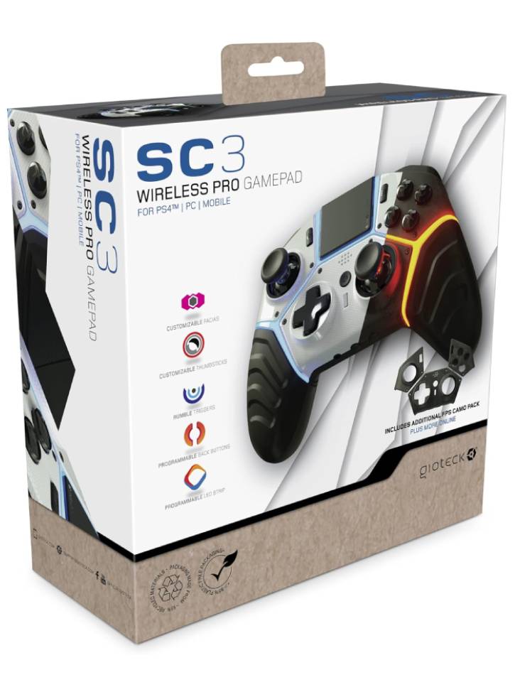 Controller Gioteck SC-3 Premium BT Wireless - PS4