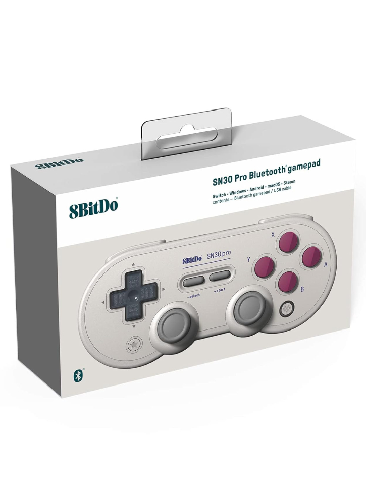 Controller Fara Fir Retro 8BitDo SN30 Pro Alb PC