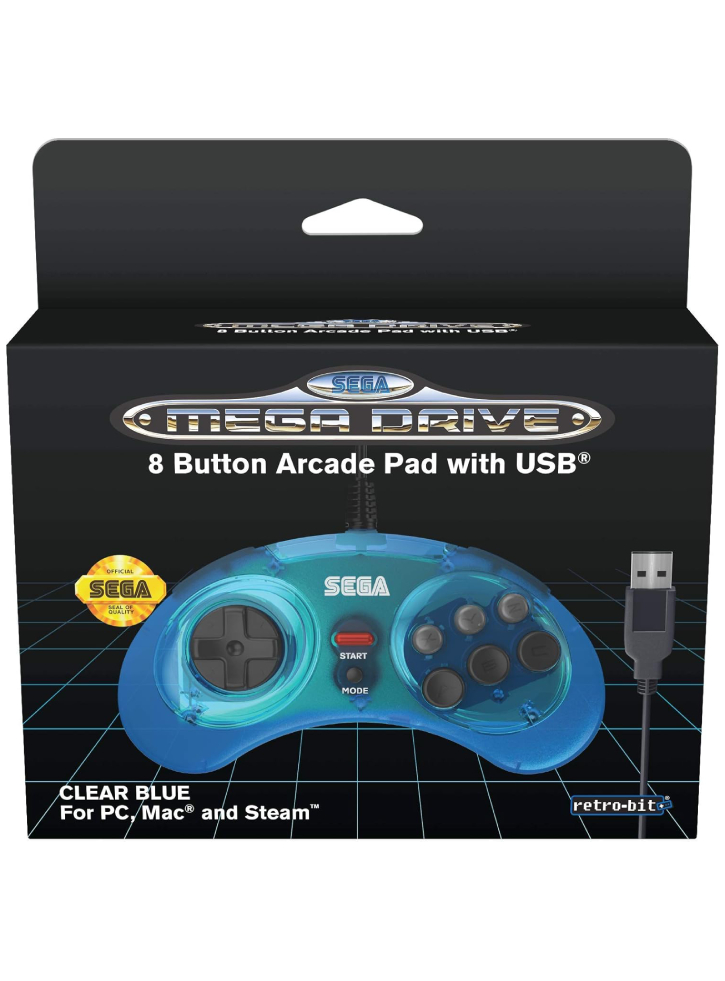 Controller Retro-Bit SEGA Mega D. 8-B USB Albastru PC