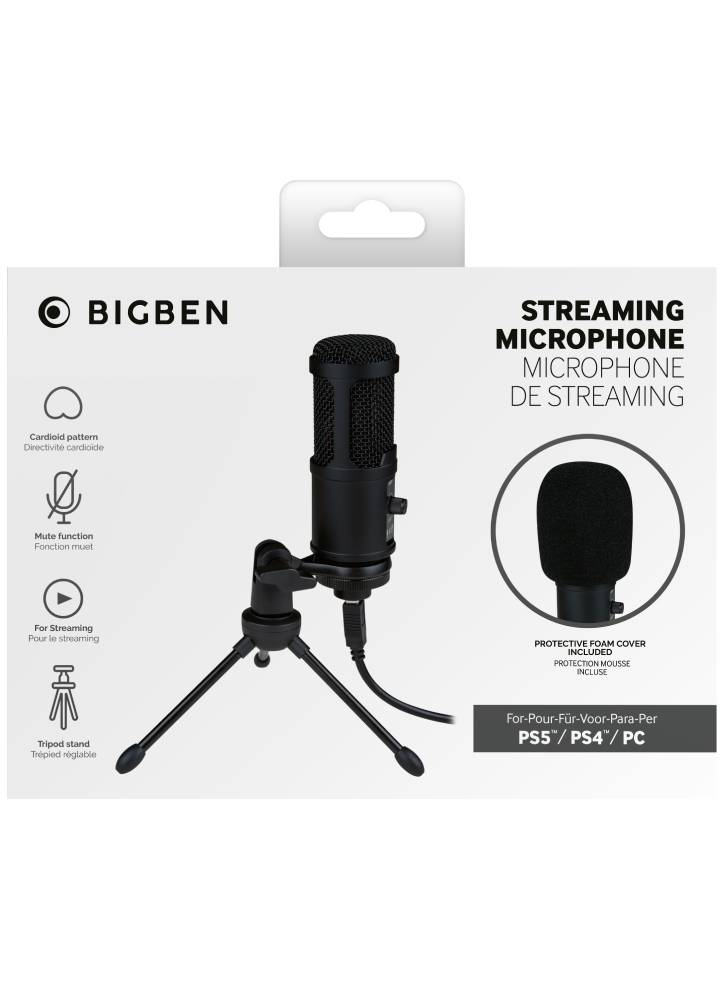 Microfon BigBen Multiformat Streaming Negru - PS4