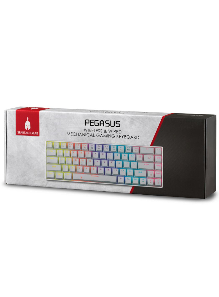 Mechanical Tastatura Gaming Cu Fir/Wireless Spartan Gear Pegasus 68 Taste (Alb)