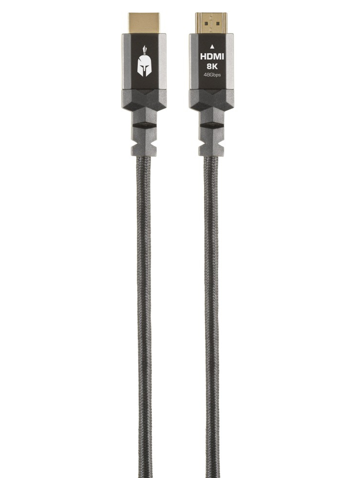 Cablu HDMI 2.1 Spartan Gear (lungime de 1,5m - Aluminiu cu dopuri placate cu aur)