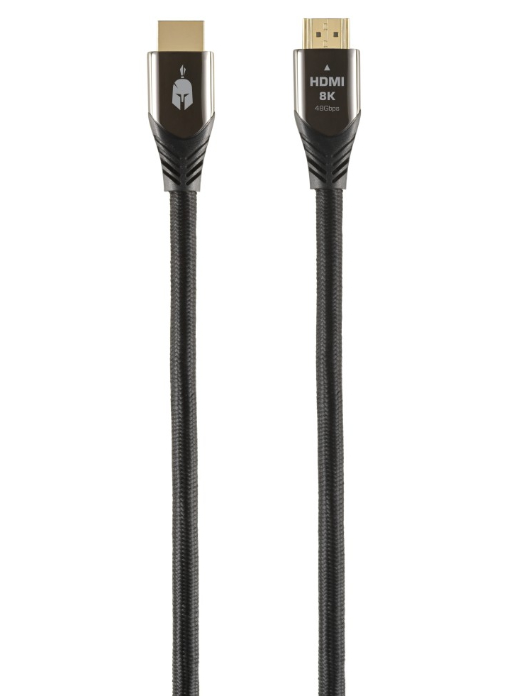 Cablu HDMI Spartan Gear 2.1 (1,5m lungime - Aliaj de zinc cu dopuri placate cu aur)