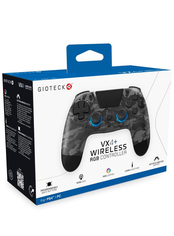 Controller fara fir Dark Camo Gioteck WX4+ RGB - PS4