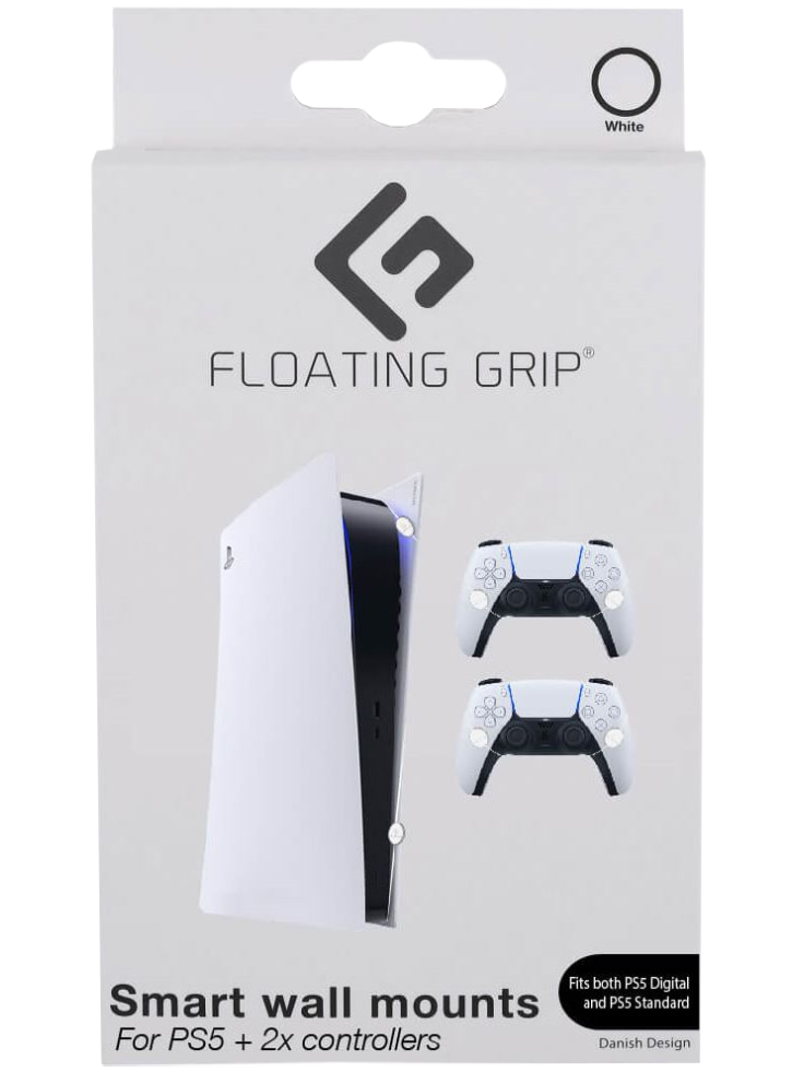 Suport Consola & Controllere Floating Grip Wall Mounts Bundle Alb - PS5