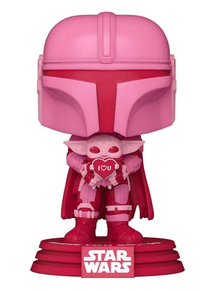 Figurina Funko Pop Star Wars Valentines S2 The Mandalorian with Grogu 9cm