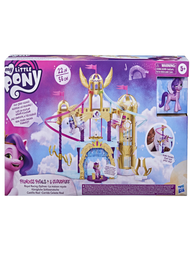 Set Poneiul My Little Pony Princess Petals Cloudpuff Movie Royal Racing Ziplines
