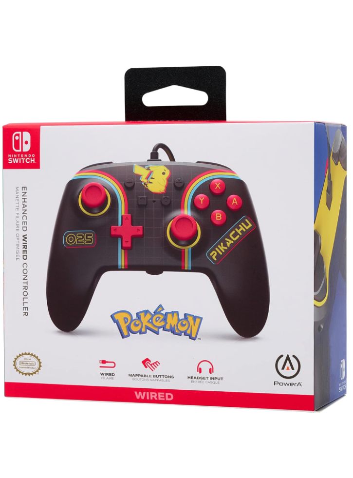 Controller PowerA Enhanced Wired Pokemon Pikachu Arcade - NSW
