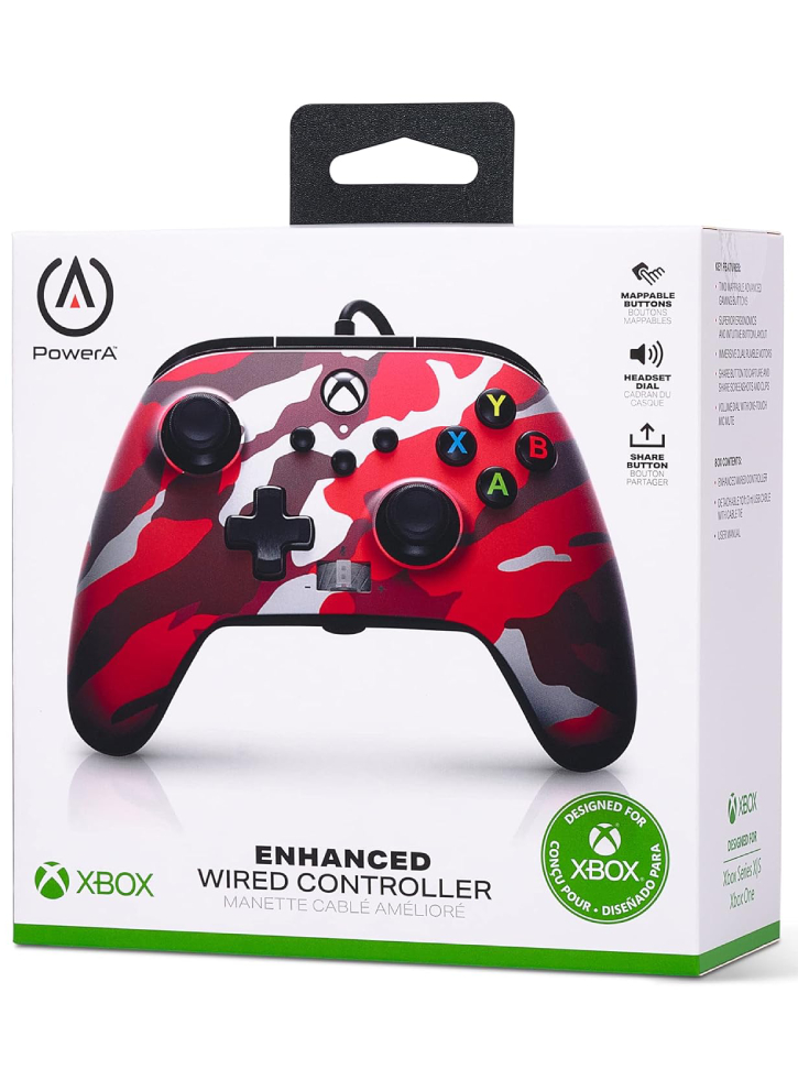 Controller PowerA Enhanced Wired Red Camo - Xbox Series X