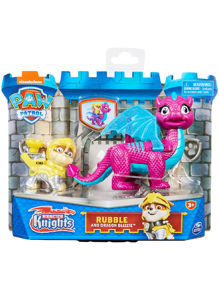 Set Paw Patrol Rescue Knights Rubble and Dragon Blizzie