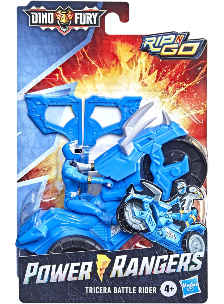 Power Rangers Dino Fury Rip N Go Tricera Battle Rider