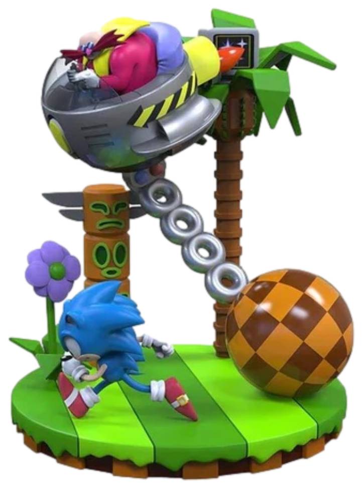 Figurina Numskull Sonic 30th Anniversary Sonic vs Dr Eggman Diorama 24cm