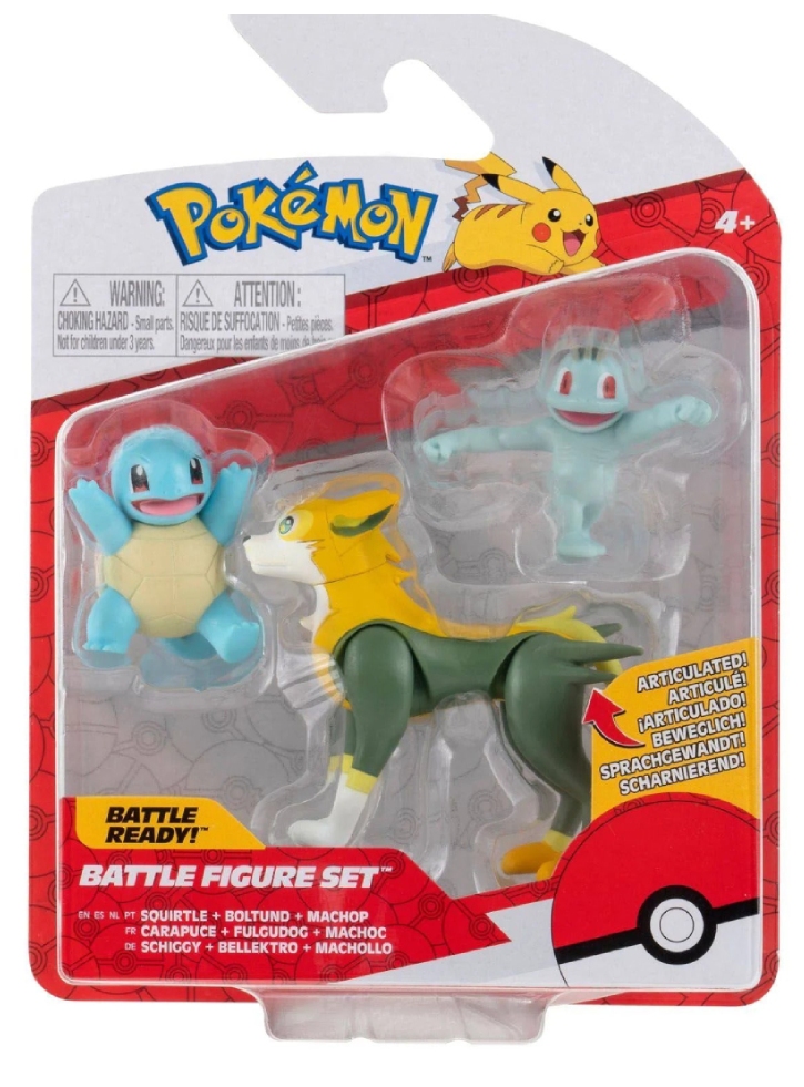 Figurine Pokemon Battle Pack Squirtle, Bultuno & Machop