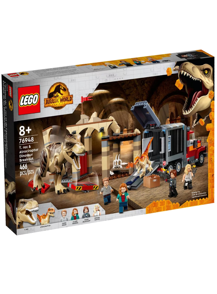 LEGO Jurassic World T. rex and atrociraptor dinosaur breakout (76948)