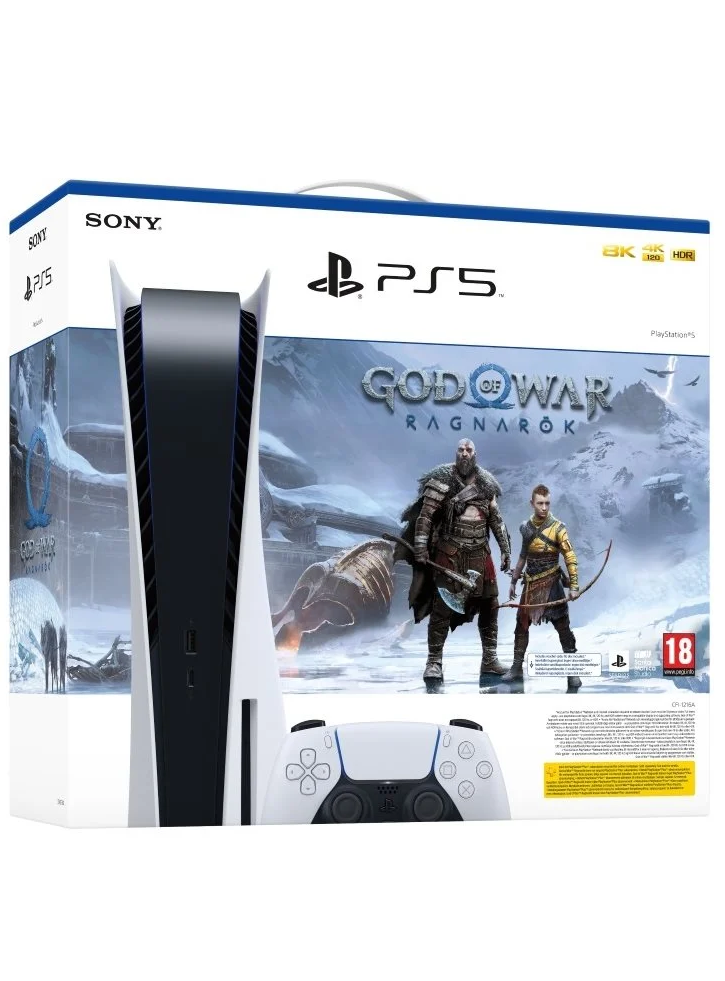 Consola PlayStation 5 Standard Edition 825 GB DISC + Joc PS5 God of War Ragnarok